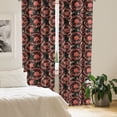 thumbnail image 3 of Ambesonne Steampunk Window Curtains, Grungy Geometric, Each 28" W x 84" L, Dark Coral Beige, 3 of 5