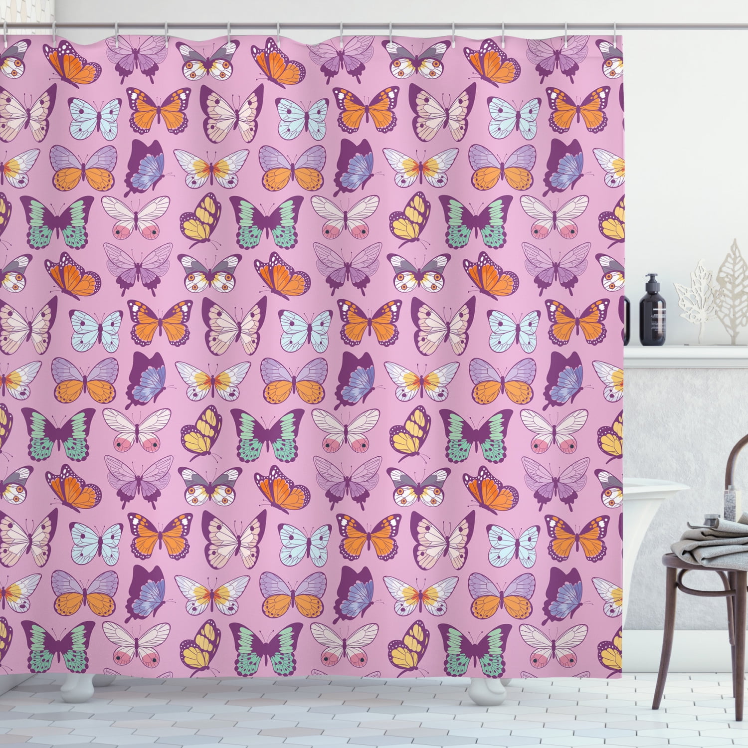 Butterfly Shower Curtain, Exotic Unique Emperor Butterfly Composition ...