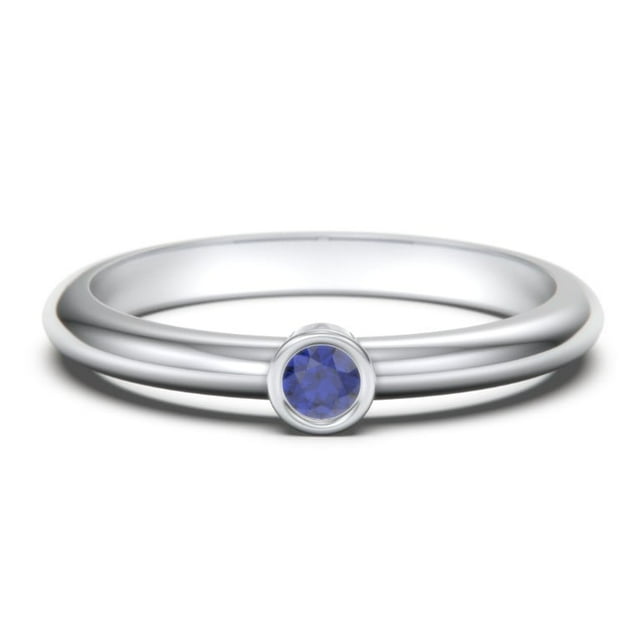 Classic Bezel Set Birthstone Ring - Blue Sapphire (September)