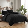 thumbnail image 2 of Sweet Home Collection Waffle Weave Polyester Microfiber Comforter Set Black King, 2 of 5