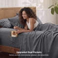 thumbnail image 4 of U by Bedsure Queen Sheets Set, 6 Pieces 18" Deep Pockets Soft Prewashed Microfiber Bed Sheets Set, Gray, 4 of 6