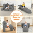thumbnail image 6 of HSUNNS Modular Kids Couch Play Set, 12 PCS Indoor Sponge Sofa for Playroom and Living Room, Gray, 6 of 10