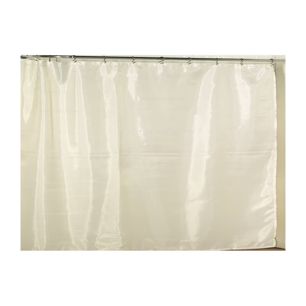 Extra Wide Polyester Fabric Shower Curtain Liner in White