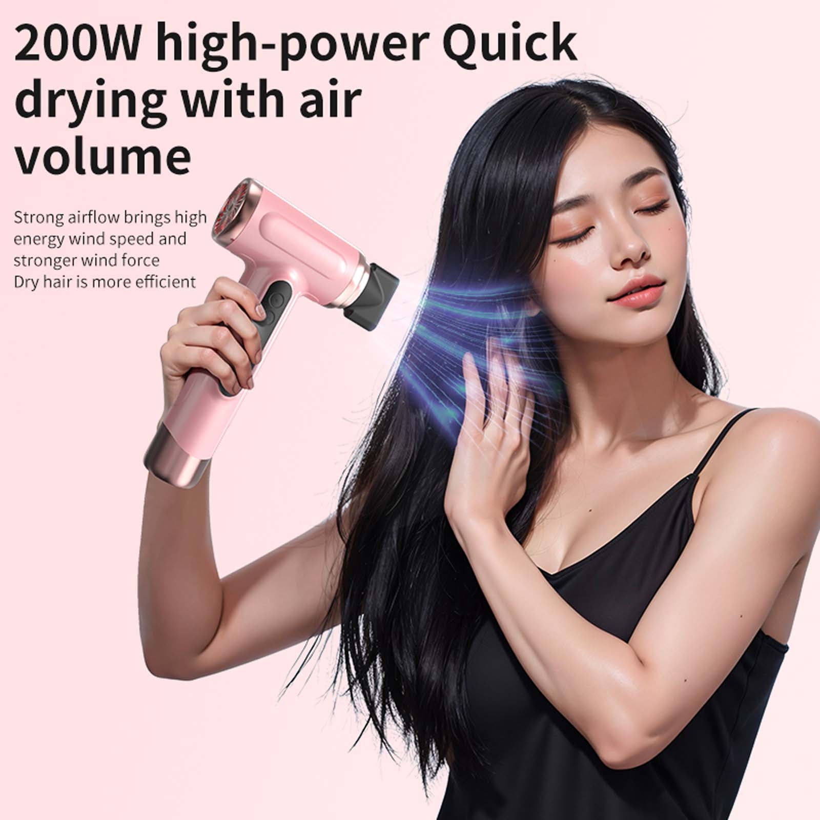 Momihoom Cordless Hair Dryer, 15000mAh Professional Blow Dryer with Nozzle, for Travel