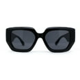 thumbnail image 2 of Womens Minimally Mod Geometric Square Rectangle Plastic Sunglasses All Black, 2 of 4