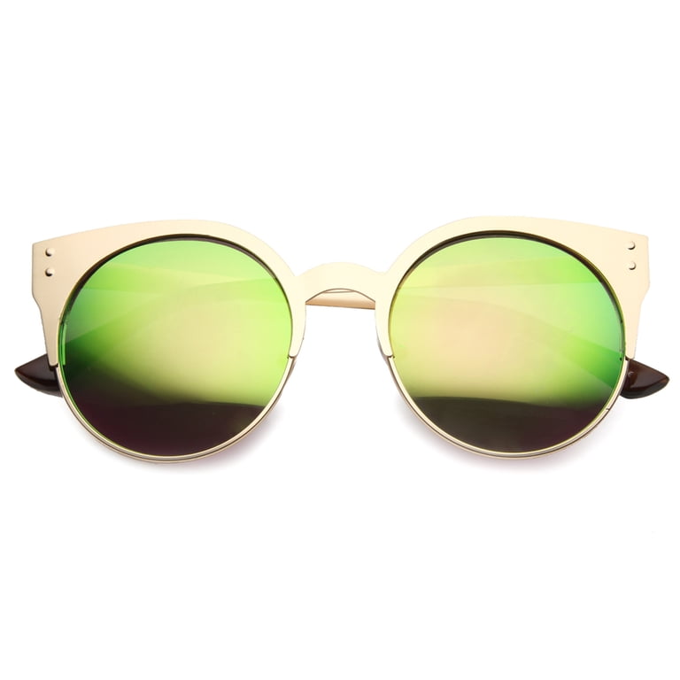 Womens Cat Eye Sunglasses UV400 Mirrored Lens Model 9919  display picture 1
