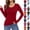 Wine #46, variant on WULMLEO Womens Long Sleeve Tops Baselayer for Women V Neck Soft Casual Slim Stretch Underscrub Wine L