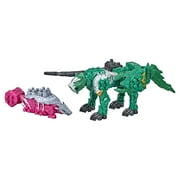 Power Rangers Dino Fury Pink Ankylo Hammer and Green Tiger Claw Zord Action Figure Set, 12 Pieces