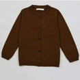 thumbnail image 5 of Gubotare Cardigan for Girls Casual Casual Girls Long Sleeve Sweater Buttons Open Front Knit Sweater Kids Fall Lightweight Cardigan Coats for Toddler 4T 5T (Brown,4-5 Years), 5 of 5