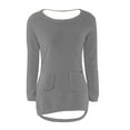 thumbnail image 5 of Gray Womens Sweatshirt Womens Casual Solid Long Sleeve Jumper Sweaters Blouse Fall Clothes for Women, 5 of 5