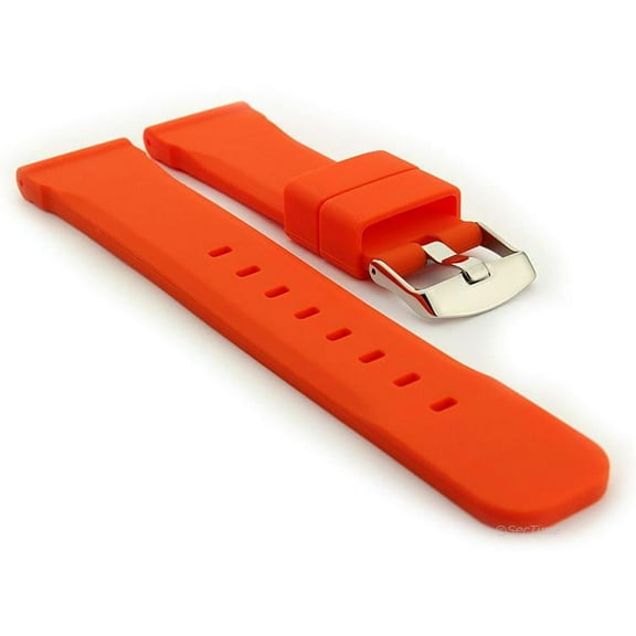 24mm ZULUDIVER Orange Italian Silicone Diver's Watch Strap