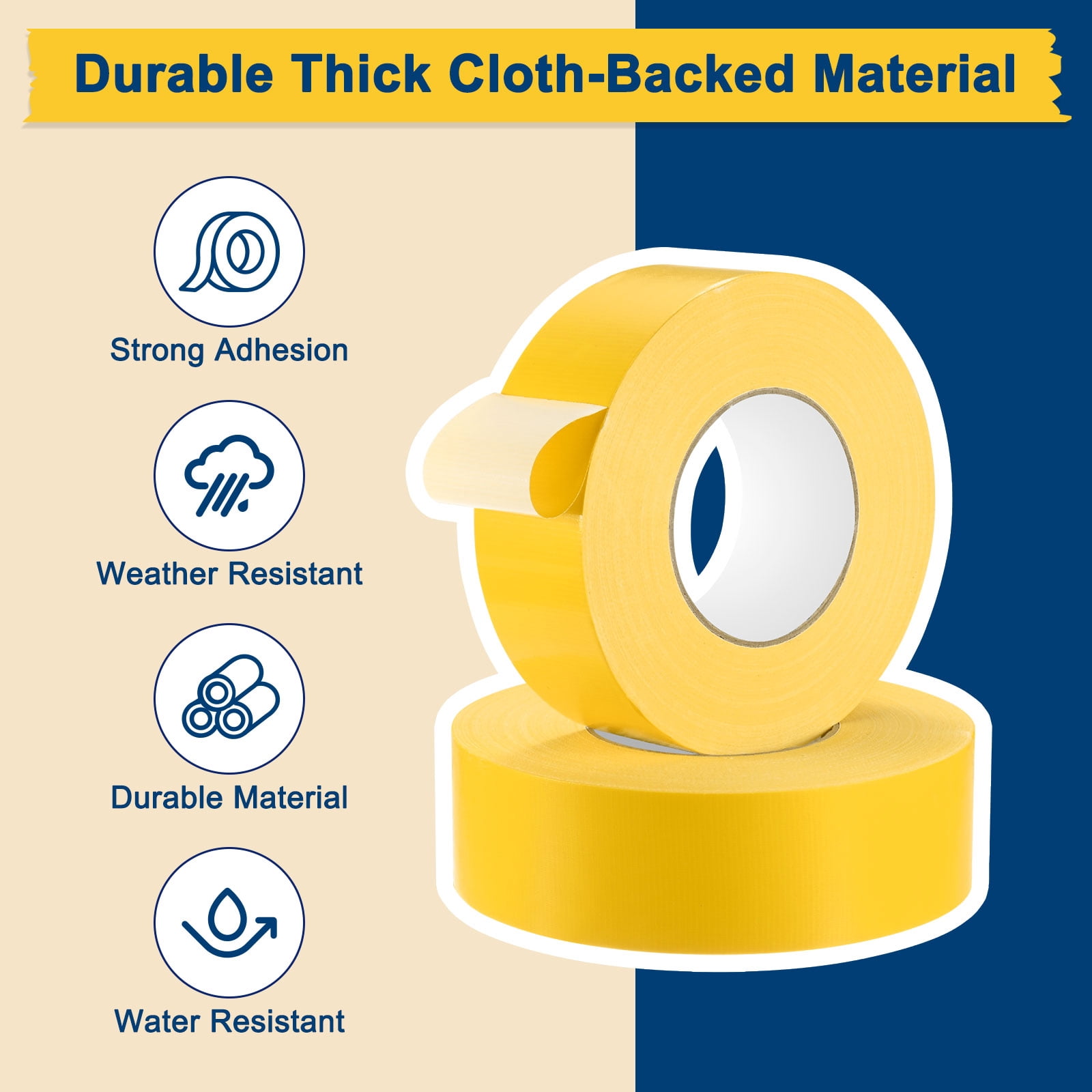 Uxcell Pickleball Court Tape, 2Inch x 230Ft Outdoor Pickleball Lines, Court Marking Kit for Temporary/Gym/Tennis/Driveway/Badminton/Sport [Yellow]