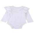 thumbnail image 2 of Infant Baby Girl Basic Ruffle Long Sleeve Cotton Romper Bodysuit Tops Clothes, 2 of 3