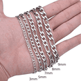 thumbnail image 3 of Figaro Chain Necklaces in Silver for Men and Women Stainless Steel, 3 of 14
