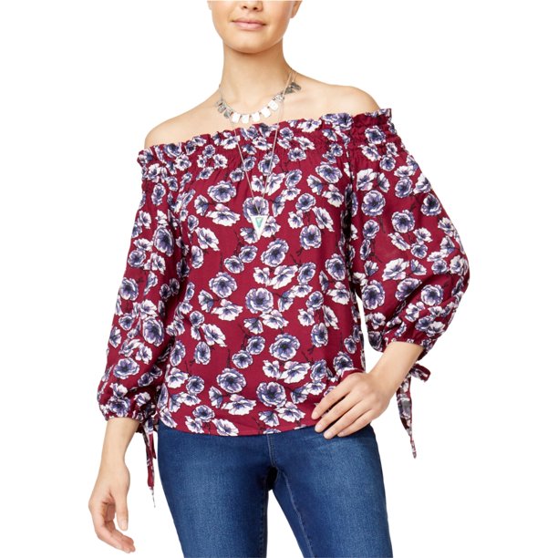 Seven Sisters Blusa de Punto Estampada para Mujer, Púrpura, Grande Seven Sisters Tejer