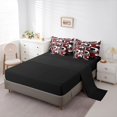 thumbnail image 4 of Castle Fairy Retro Solid Block Queen Bedding 7pcs,Mid Century Geometric Square Bedding Comforter Set Queen,Burgundy Black Gray,Reversible, 4 of 7