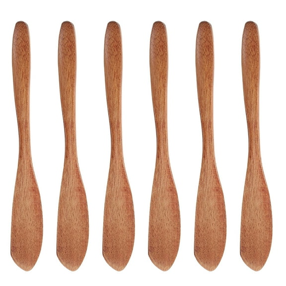 HAKIDZEL 6Pcs Jam Spreaders Wooden Baking Tools for Creamy Butter Spreading in Restaurants