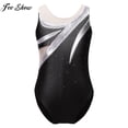 thumbnail image 2 of Children Girls Ballet Gymnastic Dance Leotards Ice Skating Costume Sleeveless Shiny Rhinestone Sheer Mesh Bodysuit Dancewear14 Gong Bohan LED, 2 of 2