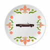 Black Geometric Classic Cars Outline Flower Ceramics Plate Tableware Dinner Dish