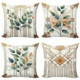 thumbnail image 5 of Ambesonne Eucalyptus Throw Pillow Cover 4 Pack, Botanical Antique Motifs, 18", Cinnamon Blue Grey Green, 5 of 5