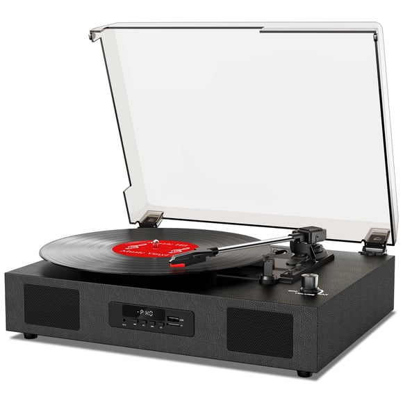 Tocadiscos de vinilo MANGOSTAN Belt-Drive, Bluetooth de 3 velocidades