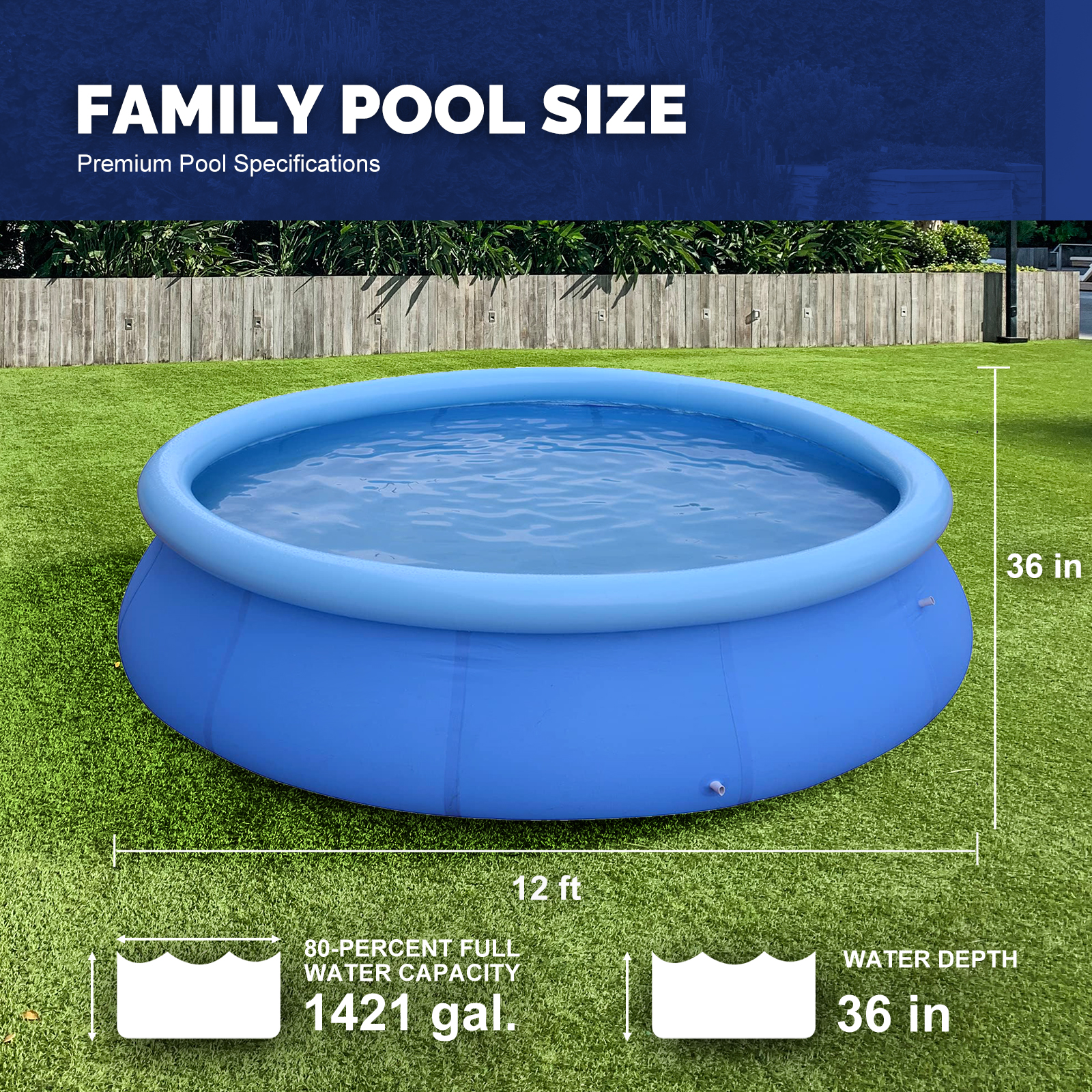 10 Inch Pool Quick Set Up Swimming Pool Inflatable Swimming Pool 10ft X 30in – Round ...