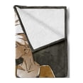 thumbnail image 2 of African Soft Flannel Fleece Throw Blanket, Sketch of Lady Geometric Doodles Print, Cozy Plush for Indoor and Outdoor Use, 50" x 60", Taupe Pale Brown, by Ambesonne, 2 of 5
