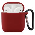 thumbnail image 1 of Compatible con funda AirPods con llavero, funda protectora de silicona prémium a prueba de golpes para estuche de carga AirPods 2 y 1 (Airpods 1, rojo), 1 of 5