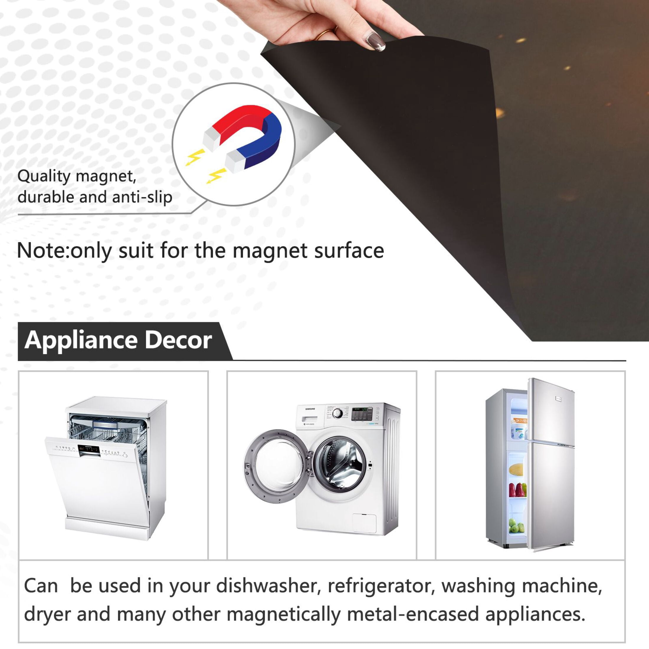 Dishwasher Magnetic Sticker 23x26 Inch Refrigerator Magnetic Sticker Washing Machine Magnetic Sticker Kitchen Panel Magnetic Sticker Home Decor Cute Snowman and Candle Picture