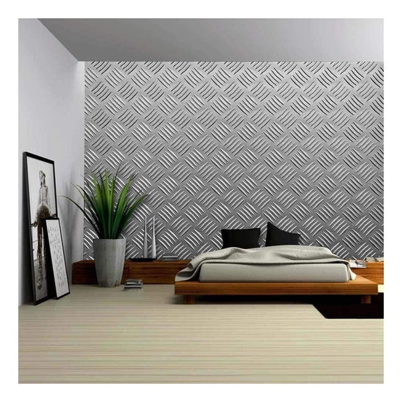 wall26 - Background of Metal with Repetitive Patten - Removable Wall Mural | Self-Adhesive Large Wallpaper - 66x96 inches