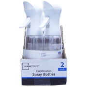 Mainstays Plastic Mister Spray Bottle, White/Clear, 2-Pack