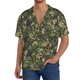 thumbnail image 1 of Balery Green Skulls Camisa Casual de Manga Corta con Botones para Hombre, Texturizada, Estilo Cubano, para Playa, Verano-Medium, 1 of 5