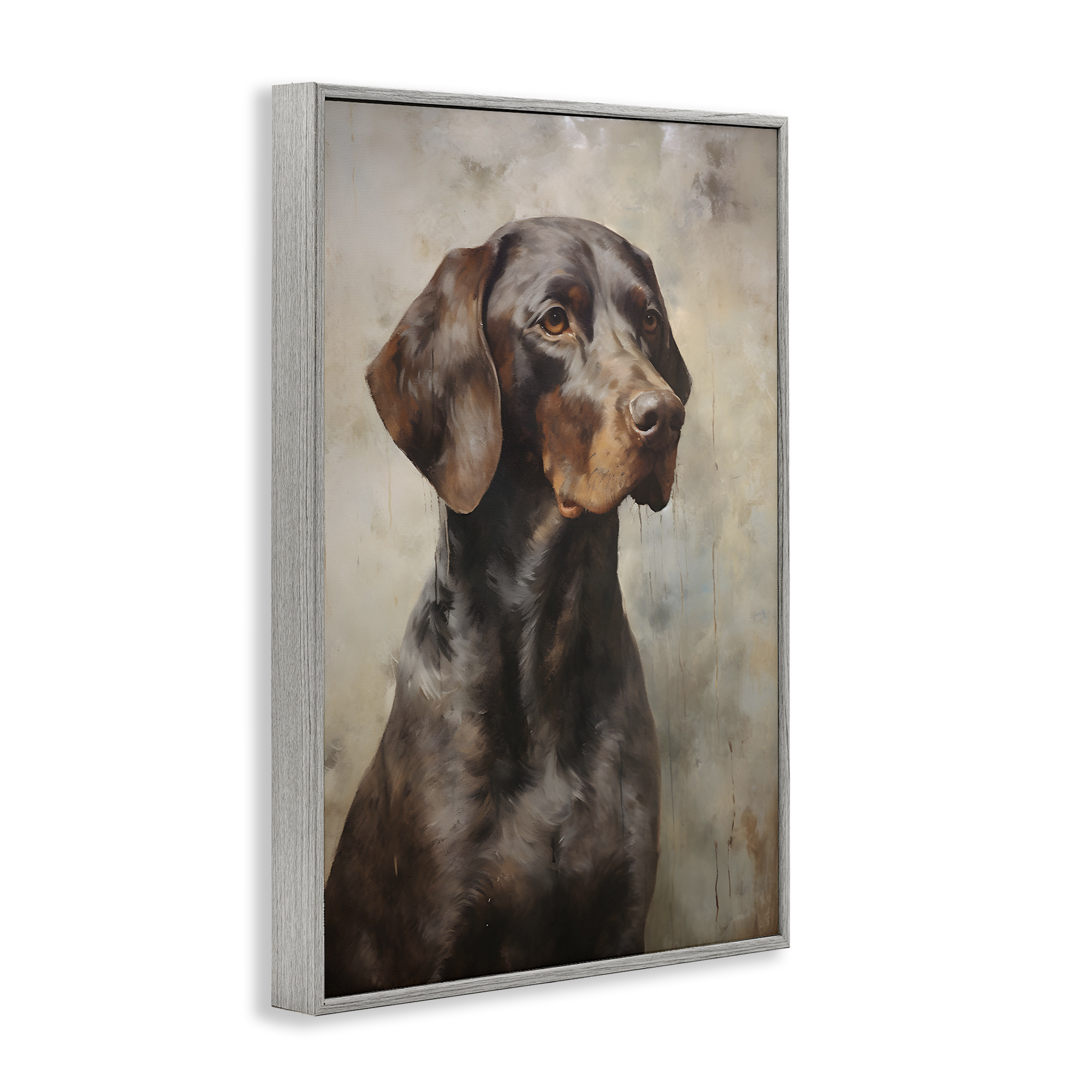Stupell Industries Brown Labrador Visage Animals & Insects Painting Gray Framed Art Print Wall Art, 12 x 18