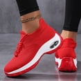 thumbnail image 4 of Rokment Orthopedic Air Cushion Walking Running Shoes for Women Plantar Fasciitis with Arch Support Comfortable Orthotic Slip on Socks Non-Slip Work Nursing Sneakers Red Size 8.5, 4 of 8