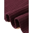 thumbnail image 5 of INSPIRE CHIC Long Sleeve Dress for Women's Casual 2025 Crew Neck Ribbed Knit Textured Sweater Dresses L Burgundy, 5 of 6