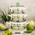 thumbnail image 6 of METALAC Olives Enamel Stockpot with Glass Lid 2.3 Qt (2.2 L) Enameled Steel Stock Pot for Cooking Induction Soup Pot, 6 of 7
