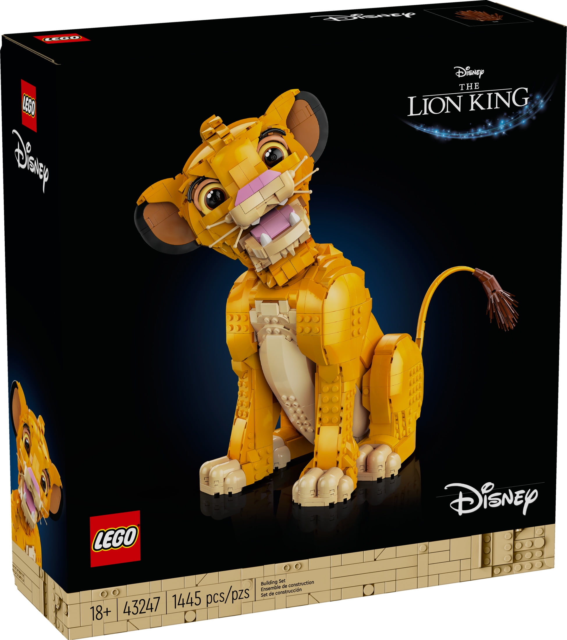 LEGO Disney Young Simba the Lion King Fan, Disney Collection, Creative Animal Figure Building Set, Relaxing Activity, Disney Gift for Adults, Nostalgic Gift Idea for Movie Fans, 43247
