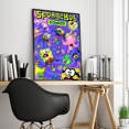thumbnail image 3 of Póster autoadhesivo de dibujos animados divertidos de Bob Esponja, pantalones bonitos, papel blanco, pegatina para pared, decoración de bar, cafetería, 3 of 5