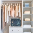 thumbnail image 4 of Yayeee Collapsible Storage Bin with Lid Fabric Closet Decorative Basket with Handles, Dark Star Map, 4 of 7