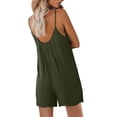 thumbnail image 4 of VISgogo Monos de verano para mujer, sin mangas, con correa de espagueti, pantalones cortos sueltos de una pieza VISgogo  moda, 4 of 5