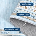 thumbnail image 3 of Washable Area Rug - Modern Soft Low Pile Carpet, Non-Slip & Collapsible, Mark Resistant - For Living Room, Bedroom, Dining Room - Light Blue, 5x7ft, 3 of 8