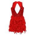 thumbnail image 3 of WILLBEST Vestido Floreado Mujer Vestido De Plumas Con Lentejuelas Y Falda Mochila Con Escote En V Profundo Para Mujer, 3 of 3
