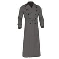 thumbnail image 3 of Dezsed Men's Winter Fashion Long Trench Coat Easy Color Warm Lapel Coat Business Casual Coat Dark Gray L, 3 of 5