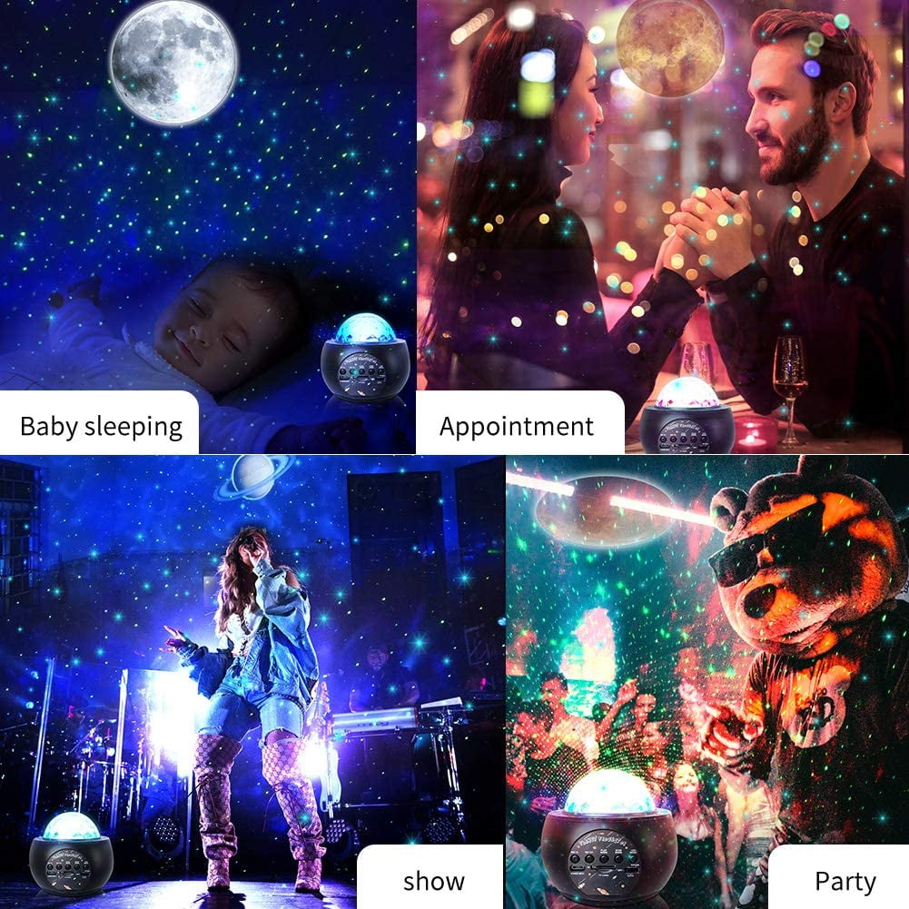 AMBLER Galaxy Projector, Star Projector for Bedroom, Bluetooth Speaker Night Light for Kids Adults Home Ceiling Gaming Room Decor