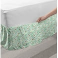 thumbnail image 2 of Abstract Bed Skirt, Whimsical and Cool Dotted Shapes on an Aquatic Background, Elastic Bedskirt Dust Ruffle Wrap Around for Bedding Decor, 4 Sizes, Almond Green Mint Green, by Ambesonne, 2 of 2