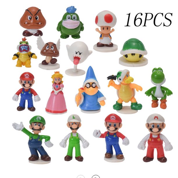 ROSELYING 16PCS Action Figure Toy Bros Set with Bowser PVC Figure 2.2