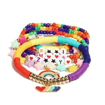 Bohorizon Kpop Style 6 Pcs Beaded Bracelets Jewelry Gift for Women, Multi Color
