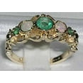 thumbnail image 2 of LBG 14k Yellow Gold Natural Emerald and Opal Womens Promise Ring - Size 9.5, 2 of 4
