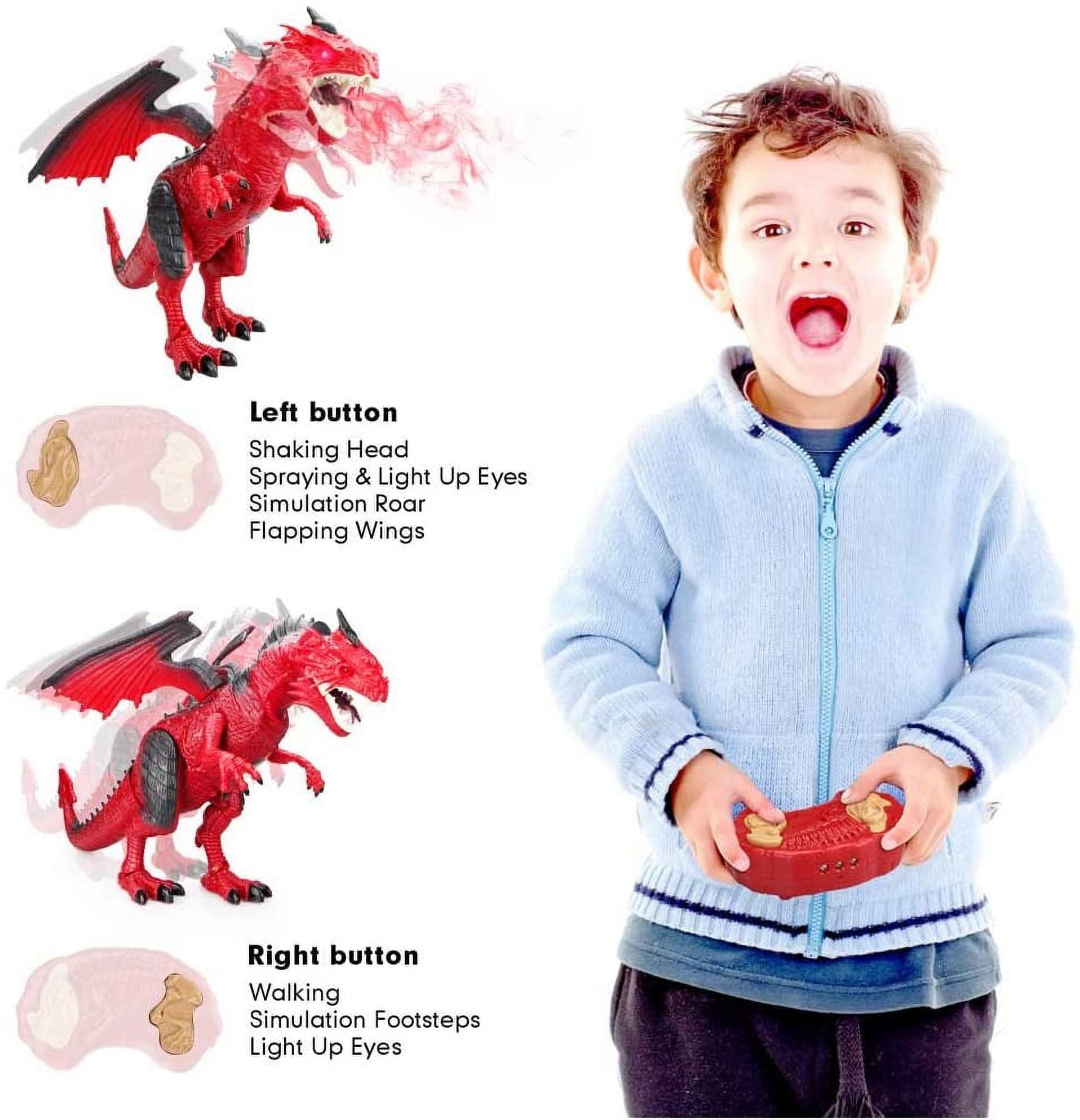 Contixo Remote Control Dinosaur Toy, Light Up Infrared RC Electronic Pet T-Rex  Dinosaur, Features Walking, Roaring, and Spraying, Gift for Boys 3+ - DB1 