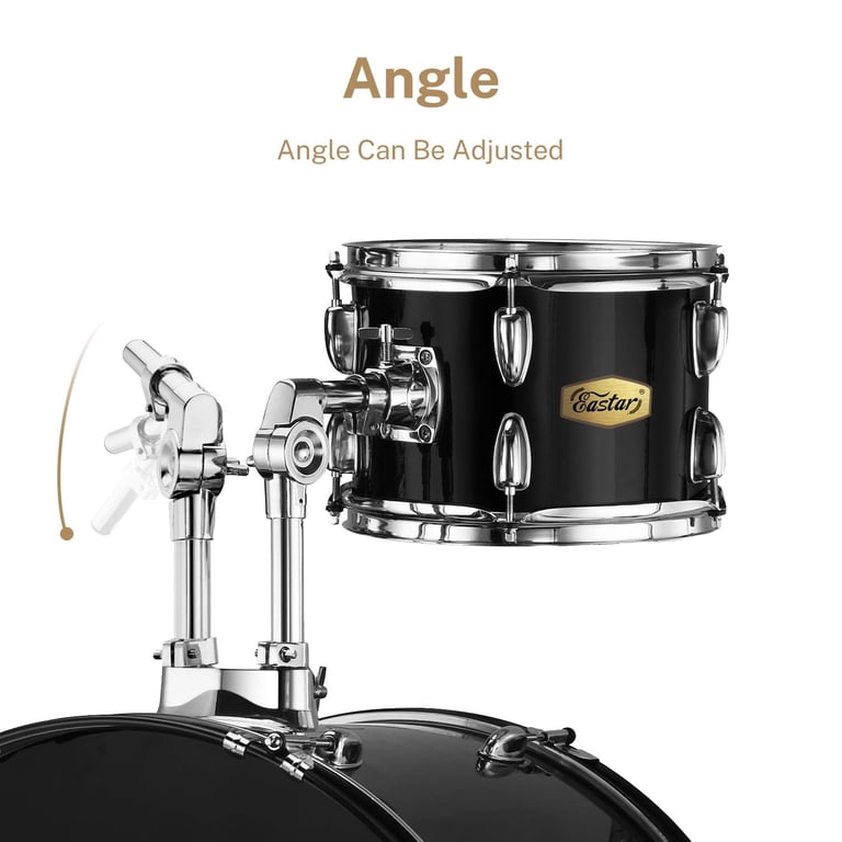 Eastar 5-Piece Full-Size Drum Set for Beginners, Black photo 2